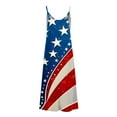 thumbnail image 5 of ibuvkizy Summer Dresses for Women 2025,4th of July Plus Size Dress Womens Summer Fashion Independence Day Print Casual V Neck Sleeveless Maxi Long Sundresses Red M, 5 of 5