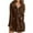 Brown, variant on Fuzzy Robe for Women Fall Winter Mid Length Lapel Bathrobe Belted Bath Robes Plush Kimono Robe with Pockets Soft Spa Robes