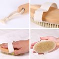 thumbnail image 4 of Cepillo de baño de madera, cepillo de baño de cerdas de cerdo, mango largo, toalla de baño de madera para frotar la espalda, cepillo de baño de masaje de cabello suave extraíble, 4 of 6