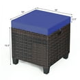 thumbnail image 3 of Costway 2PCS Patio Rattan Ottoman Cushioned Seat Foot Rest Coffee Table Furniture Garden, 3 of 10