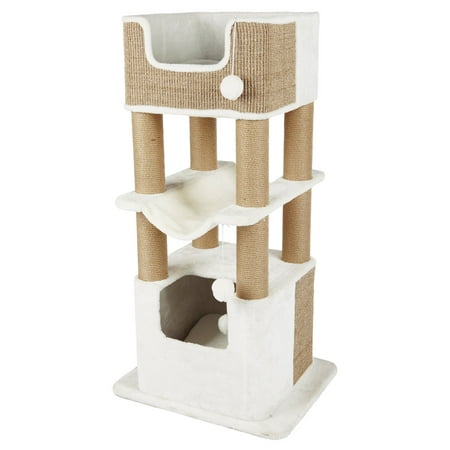 UPC: 4011905446691 | TRIXIE Lucano XXL Jute & Plush 3-Level 43.3 Cat Tree Scratching Posts and Condo Brown