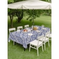 thumbnail image 4 of Outdoor Tablecloth with Umbrella Hole for Patio/Picnic/Party/Camping, Blue Floral Waterproof Table Cloth Rectangle Table Cover Washable, Spring Flowers Pattern Plants Simple Vintage (60"x 84"), 4 of 8
