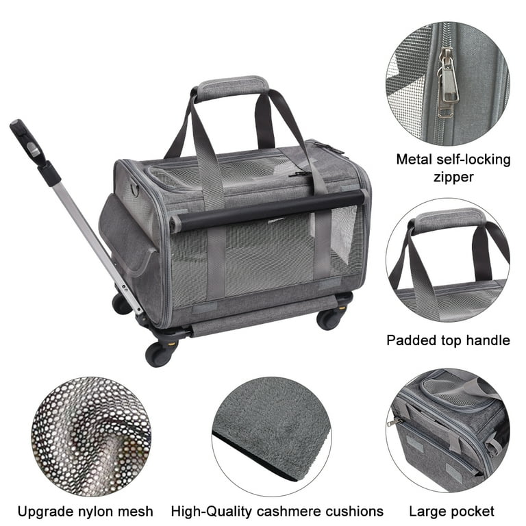 Pet Carrier, Portable Cat Bag With Top Opening, Detachable Cushion And  Breathable Mesh, Cat And Dog Transport Box, Grey (up To 15 Lbs)