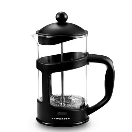 

Ovente French Press 27 Ounce Coffee & Tea Maker 4 Filter System & Heat Resistant Borosilicate Glass Portable Pitcher for Camping Travel Gift Easy to Clean Carafe with Scoop BPA Free Black FPT27B
