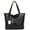 Black, variant on Vintage Vegan Leather Purses for Women Large Capacity Tote Bags Zipper Shoulder Bag