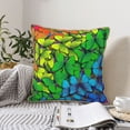 thumbnail image 6 of Susaid Rainbow Butterflies Print Velvet Throw Pillow Covers Home Art Deco Pillowcase Square Pillow Case Cushion Cover for Bed Sofa Living Room Car Indoor and Outdoor-20"x20", 6 of 8