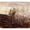 thumbnail image 3 of Paul Huet 22x20 Black Modern Framed Museum Art Print Titled - The Bois De Sevres, 3 of 5