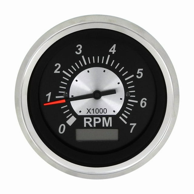 Sierra Marine Tachometer 67364P Black Sterling Series; Aftermarket; 3 Inch; Full Sweep; Analog; 0-7000 RPM; Without Peak Memory and Warning Indicator
