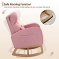 thumbnail image 4 of Garvee Sillón Mecedor de Pana con Bolsillos y Almohada – Moderno para Guardería y Sala, 4 of 8