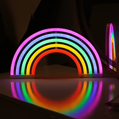 Colorful Rainbow Neon Sign LED Night Light Wall Lamp For Kids Room Decoration 