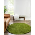 thumbnail image 4 of Unique Loom Solid Shag Collection Area Rug (3' 1" Round Grass Green), 4 of 10