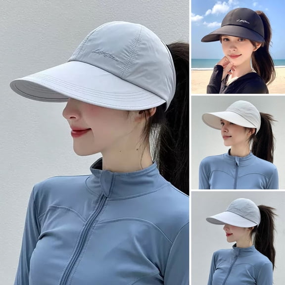 Rodiuiu Women Baseball Hat Extended Brim Sun Protection UPF Quick-Dry Adjustable Fit Outdoor Baseball Cap Travel Riding Hat