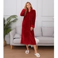 thumbnail image 2 of Richie House Women Fleece Robe Plush Long Zip Front Warm Soft Zippered Bathrobes S-3XL RHW4002-C-M, 2 of 7