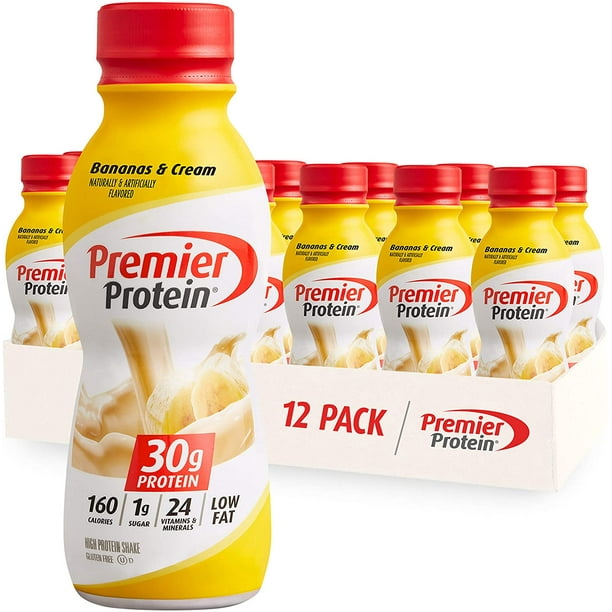 Premier Protein Shake, Bananas & Cream, 30g Protein, 1g Sugar, 24