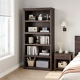 thumbnail image 5 of Maritcute 67.4 Inch Tall 5 Tier Bookcase - Farmhouse Style Cherry Wood Bookshelf for Living Room and Bedroom Storage, 5 of 9