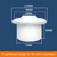 thumbnail image 2 of Abs Round Air Conditioning Exhaust Vents 360° Rotating Spherical Jet Vents 75, 2 of 10