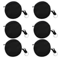 thumbnail image 1 of Aspire 6-Pack Cotton Canvas Round Keychain Pouches, Coin Purses, Black Earbud Pouch, 4 Inch, 1 of 7