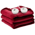 thumbnail image 1 of Gymax 84''x90'' Heated Blanket Queen Size Electric Heated Throw Blanket w/ Timer Red, 1 of 9