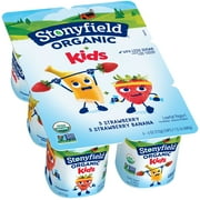 Stonyfield Farm YoKids Organic Lowfat Strawberry and Strawberry Banana Yogurt, 24 Ounce -- 4 per case.
