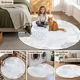 thumbnail image 5 of Round Rugs 8Ft, Blue Pink Coral Coastal Round Area Rug Washable Indoor Throw Carpet, Nautical Starfish Summer Beach Large Non Slip Circle Rug for Kids Room RV Home Decor Aesthetic, 5 of 8