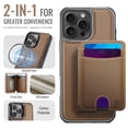 thumbnail image 2 of JEEHOOD Case For Apple iPhone 16 Pro, RFID Blocking, PU Leather,Compatible With MagSafe Detachable 2 In 1 Wallet With Built-in Push Card Holder,Kickstand Magnetic Protective Cover,Brown, 2 of 8