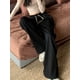 thumbnail image 3 of Pantalones para mujer, lisos, versátiles, estilo urbano, retro, moda de ocio, entrenamiento, adolescentes, otoño, bolsillos, estilo americano sencillo., 3 of 6