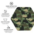 thumbnail image 3 of Yiaed Camouflage Shark Print Leather Coasters for Drinks - Cup Coasters Coffee Table Kitchen Table Bar, Home & Office Gifts Handmade Drink Coasters-Hexagon, 3 of 6