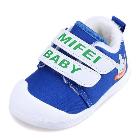 

Toyella Warm cotton shoes baby plus velvet non-slip toddler shoes Sapphire 17