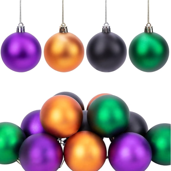 EBAOKUUP 12 PCS Halloween Ball Ornaments - 2 Inch Colorful Shatterproof Balls for Wreaths and Parties