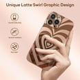 thumbnail image 4 of Case for iPhone 13, Cute Electroplated Multi-Layer Love Heart Pattern Latte Valentines Art Aesthetic Swirl Graphic Phone Case Slim Shockproof Hard PC Bumper Cover for Girls Women - Rose Gold, 4 of 18