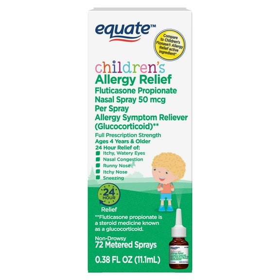 Children's Allergy Relief Nasal Spray, Fluticasone Propionate, 24 Hour Allergy Medicine for Kids, 11.1 Millilitre