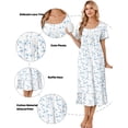 thumbnail image 3 of Ekouaer Cotton Long Nightgowns for Women Short Sleeve Night Gown Button House Dress Lace Trim Sleep Shirt Soft Nightshirt, 3 of 6