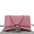 thumbnail image 3 of Pre-Owned Balenciaga Hourglass Leather Wallet On Chain Shoulder Bag Pink, 3 of 18