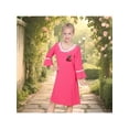 thumbnail image 4 of Sunny Fashion Girls Dress Rose Red Lace Trim Bell Sleeve Cherry Pearl A-Line Casual Daily 8 Years, 4 of 8