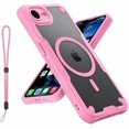 thumbnail image 1 of KOMI for iPhone SE 4 Case: for iPhone SE 4th Gen 2025 Case, Translucent Matte Back Compatible with Magsafe Magnetic Slim Shockproof Protective Case with Lanyard Strap Phone Cover, Pink, 1 of 5