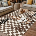 thumbnail image 2 of Fsddascl Brown Gnome Outdoor Rug for Patio/Deck/Porch, Non-Slip Large Area Rug 6 x 9 Ft, Coffee Beans Vintage Plaid Abstract Indoor Outdoor Rugs Washable Area Rugs, Reversible Camping Rug Carpet, 2 of 5