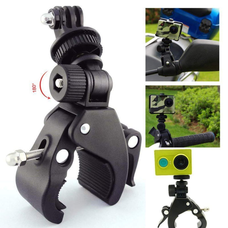 1/4 Screw Bicycle Bike Handlebar Mount Bracket for Action Camera Accessories 360 Degree Rotation Aluminum Motorcycle Bicycle Rack Mount Holder 