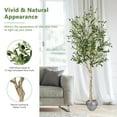 Gymax 2Pack Artificial Olive Tree 6 FT Tall Faux Olive Plants for