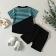 thumbnail image 4 of UAYOTSE Baby Boy Clothes Summer Holiday Style Outfits Short Sleeve Top T-Shirt & Pocket Pant Set 12 Months-4 Years old,12-18 Months Black, 4 of 9