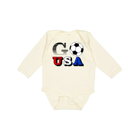 

Inktastic Go USA- Soccer Football Boys or Girls Long Sleeve Baby Bodysuit