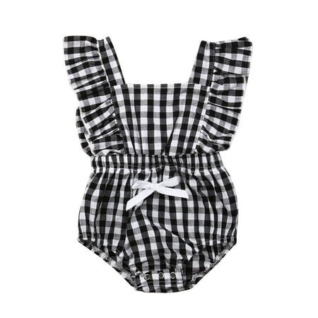 

Pudcoco Newborn Baby Girl Ruffle Romper Bodysuit Jumpsuit Outfits Sunsuit Hot