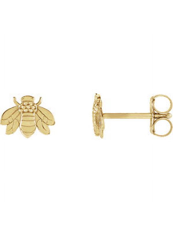 14K Yellow Gold Bumblebee Earrings