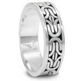 thumbnail image 3 of DEVATA Sterling Silver 925 Bali Borobudur Byzantine 7mm Band Ring Women Men BYM3127 (Size 08), 3 of 4