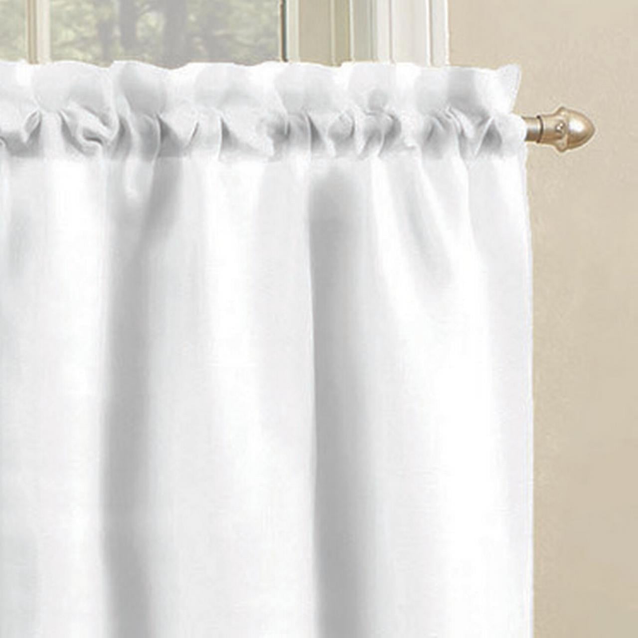 Mainstays Rod Pocket Tier and Valance Kitchen Curtain Set, 3-Piece, White, 56" W x 36" L