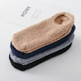 4 Pack Cozy Mens Socks Gripper Slippers Socks Fluffy No Show House Socks Non Skid Bottoms