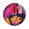 thumbnail image 3 of PUREYAH Abstract Repetition Colorful Shapes Rv Spare Tire Cover, Wheel Covers Protectors Universal Fit for Camping Travel Trailer Truck 17 inch, 3 of 6