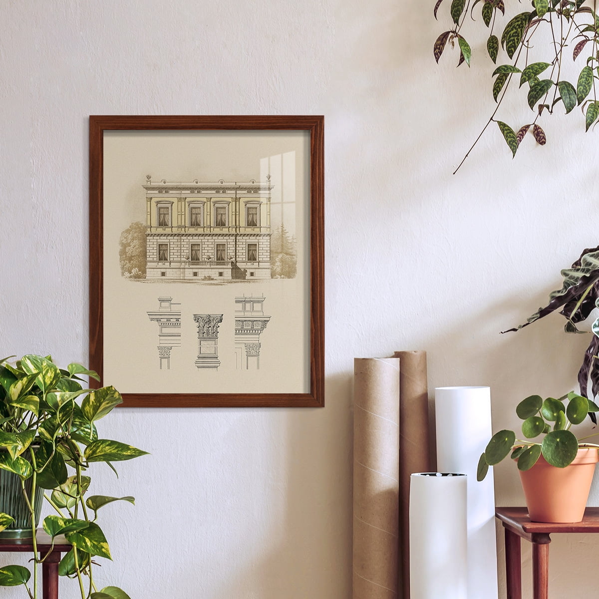 Estate & Plan IV -Framed Print w/glass-Chestnut