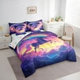thumbnail image 3 of Manfei Teens Rainbow Unicorn Bedding Comforter Set 7pcs,Abstract Gradient Queen Bedding Sets Super Cozy,Starry Sky Queen Sheet Sets,Lightweight Room Decor,Reversible, 3 of 8