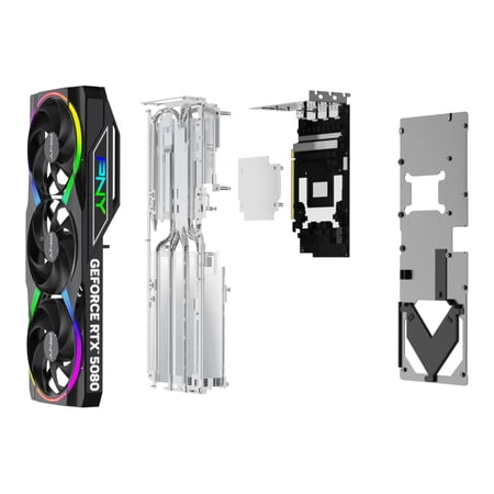 PNY NVIDIA GeForce RTX™ 5080 Epic-X™ ARGB OC Triple Fan, Graphics Card (16GB GDDR7, 256-bit, Boost Speed: 2775 MHz, PCIe® 5.0, HDMI®/DP 2.1, 2.99-Slot, NVIDIA Blackwell Architecture, DLSS 4)