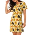 thumbnail image 2 of Fotbe Funny Chicken Pattern Women's Cotton Nightgown Sleepwear Short Sleeves Shirt Casual Print Sleepdress, 2 of 6